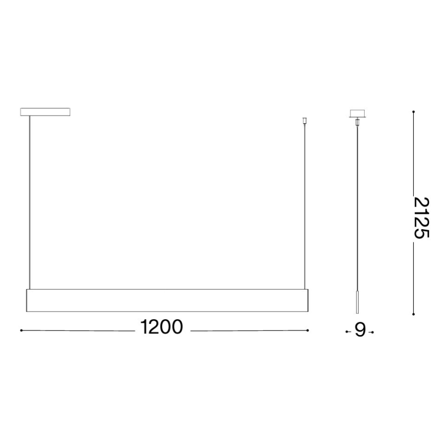 Ideal Lux - LED люстра на кабел STEEL LED/24W/230V 3000K CRI 90 120 см бяла