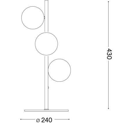 Ideal Lux - LED настолна лампа PERLAGE 3xG9/3W/230V златна/димно бежова