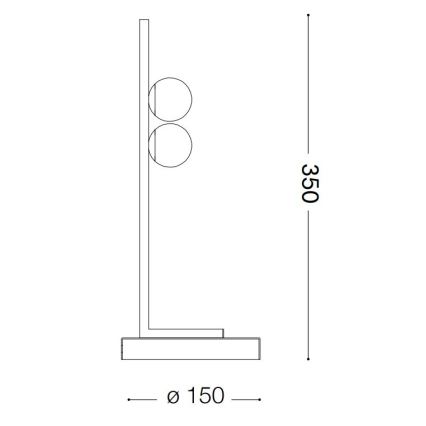 Ideal Lux - LED Настолна лампа PING PONG 2xLED/3W/230V CRI 90 черен