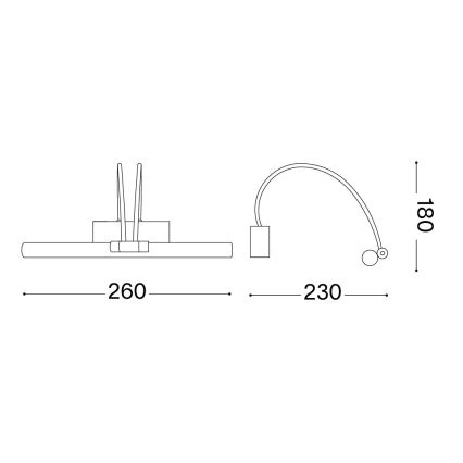 Ideal Lux - LED осветително тяло за картини BOW LED/3,5W/230V CRI 90 26 cm месинг
