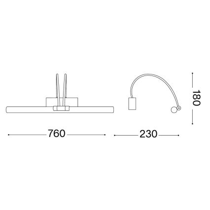 Ideal Lux - LED осветително тяло за картини BOW LED/8W/230V лъскав хром