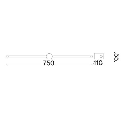 Ideal Lux - LED осветление за картини FILO LED/13W/230V 75 см CRI 90 черен
