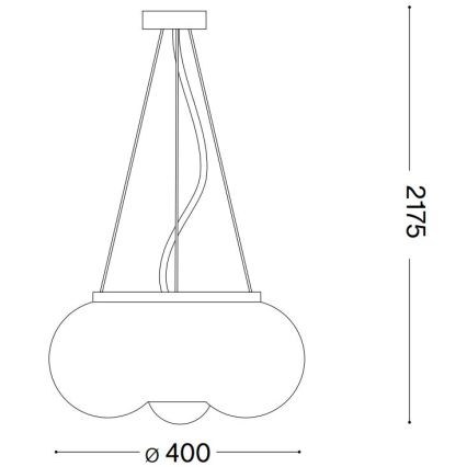 Ideal Lux - LED Пендел ARIZONA 3xGX53/9W/230V Ø 40 см бял
