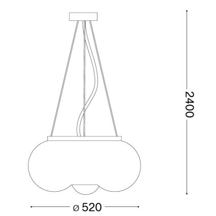 Ideal Lux - LED Пендел ARIZONA 5xGX53/9W/230V Ø 52 см бял