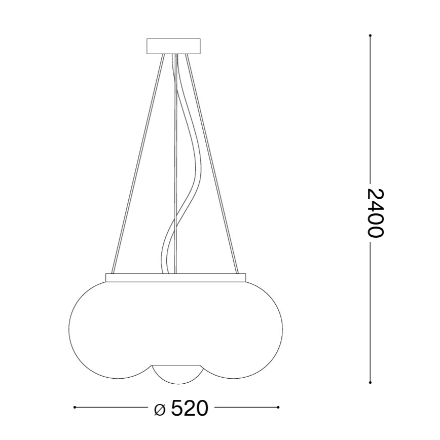 Ideal Lux - LED Пендел ARIZONA 5xGX53/9W/230V Ø 52 см бял
