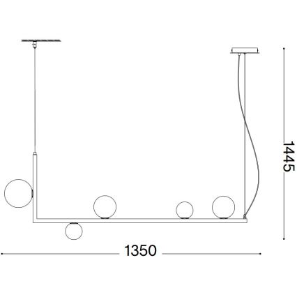 Ideal Lux - LED Пендел BIRDS 5xG9/3W/230V черен/златист