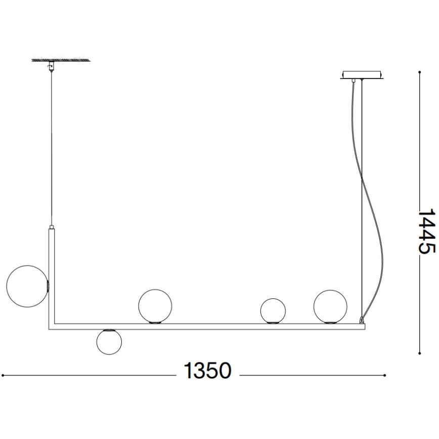 Ideal Lux - LED Пендел BIRDS 5xG9/3W/230V черен/златист