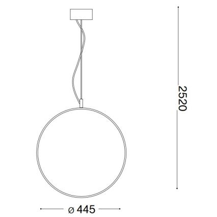 Ideal Lux - LED Пендел CIRCUS LED/29W/230V Ø 44 см CRI 90 черен