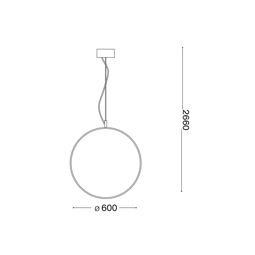 Ideal Lux - LED Пендел CIRCUS LED/33W/230V Ø 60 см CRI 90 черен