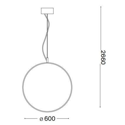 Ideal Lux - LED Пендел CIRCUS LED/33W/230V Ø 60 см CRI 90 черен