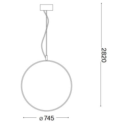 Ideal Lux - LED Пендел CIRCUS LED/36W/230V Ø 74,5 см CRI 90 черен
