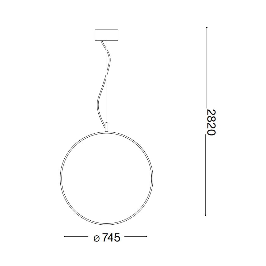 Ideal Lux - LED Пендел CIRCUS LED/36W/230V Ø 74,5 см CRI 90 черен