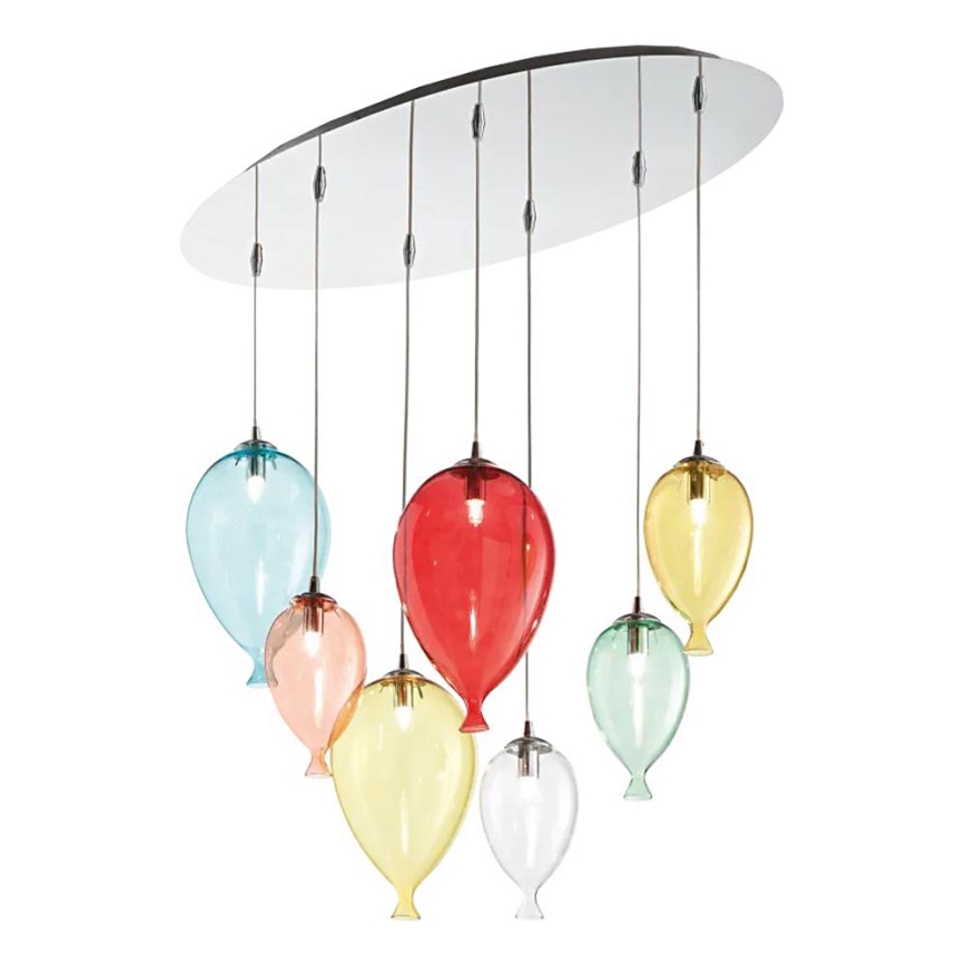 Ideal Lux - LED Пендел CLOWN 7xG9/3W/230V 80 см цветен