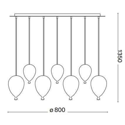 Ideal Lux - LED Пендел CLOWN 7xG9/3W/230V 80 см цветен
