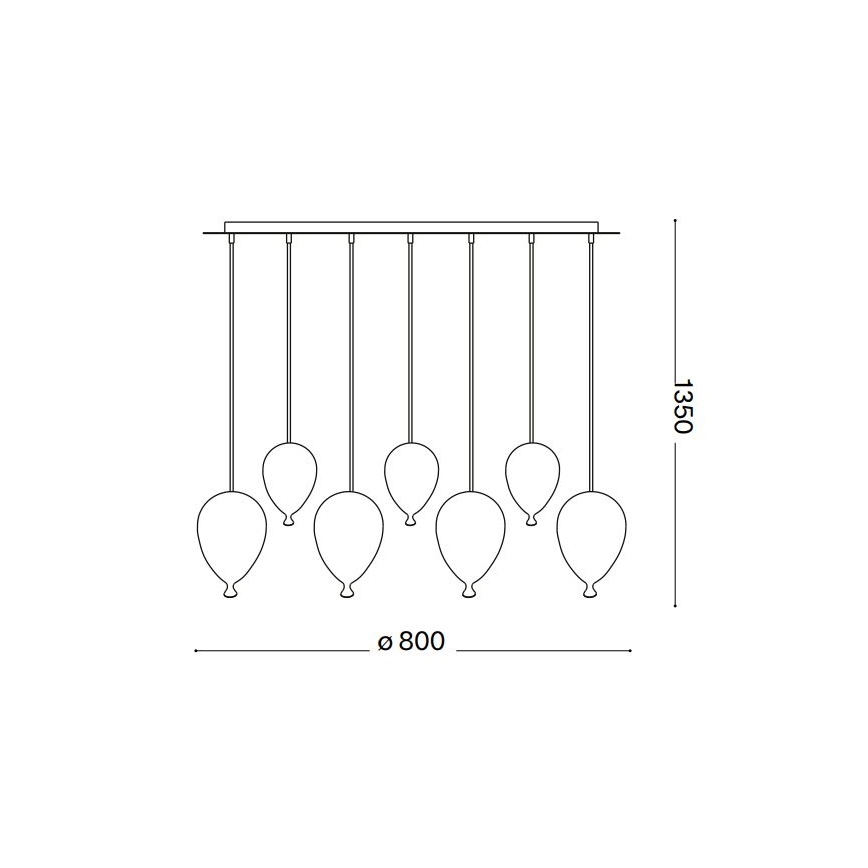 Ideal Lux - LED Пендел CLOWN 7xG9/3W/230V 80 см цветен
