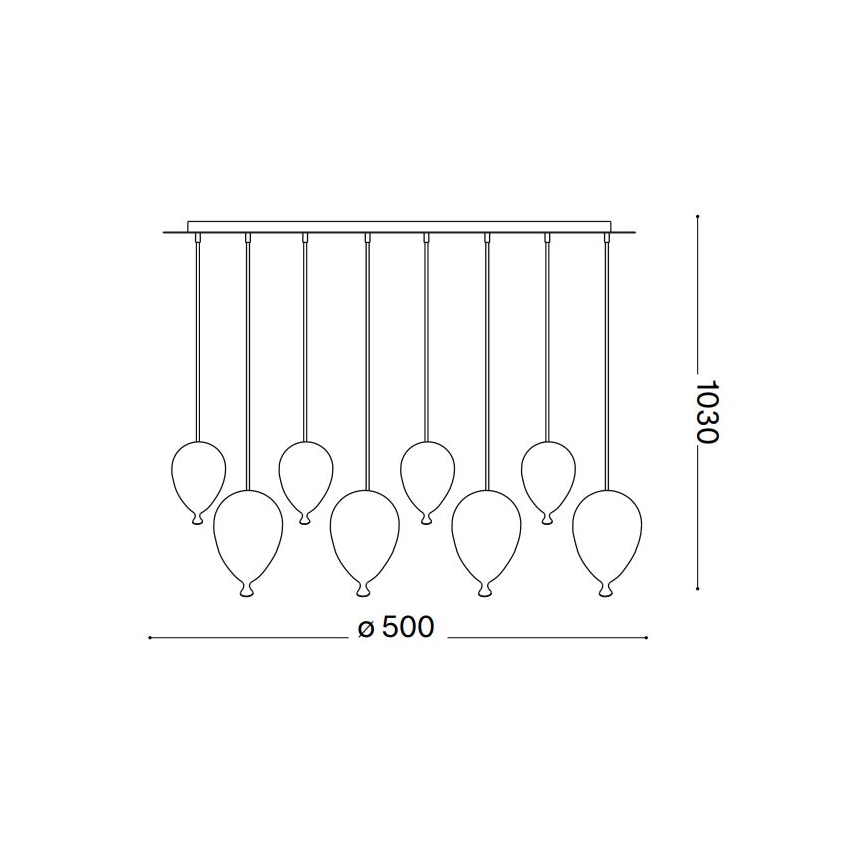 Ideal Lux - LED Пендел CLOWN 8xG9/3W/230V Ø 50 см цветен