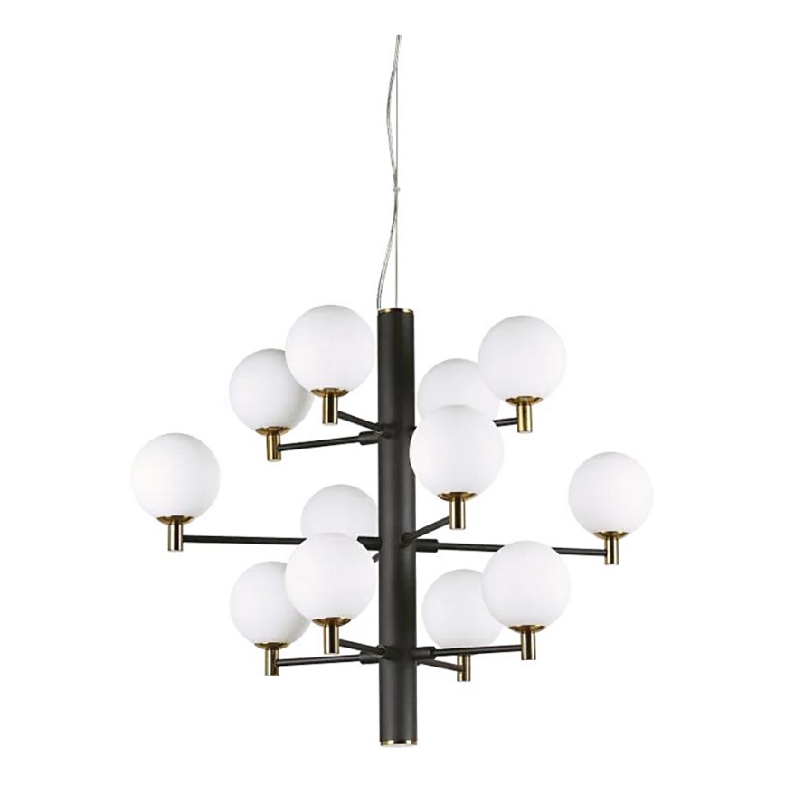 Ideal Lux - LED Пендел COPERNICO 12xG9/3W/230V Ø 71 см черен