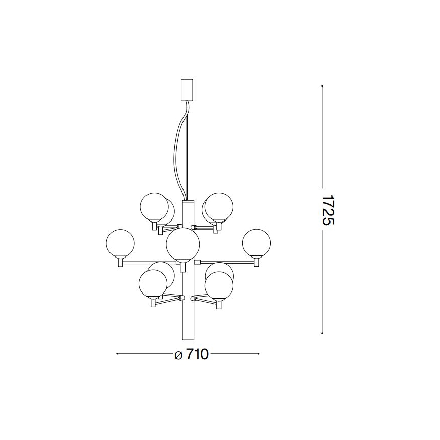Ideal Lux - LED Пендел COPERNICO 12xG9/3W/230V Ø 71 см черен