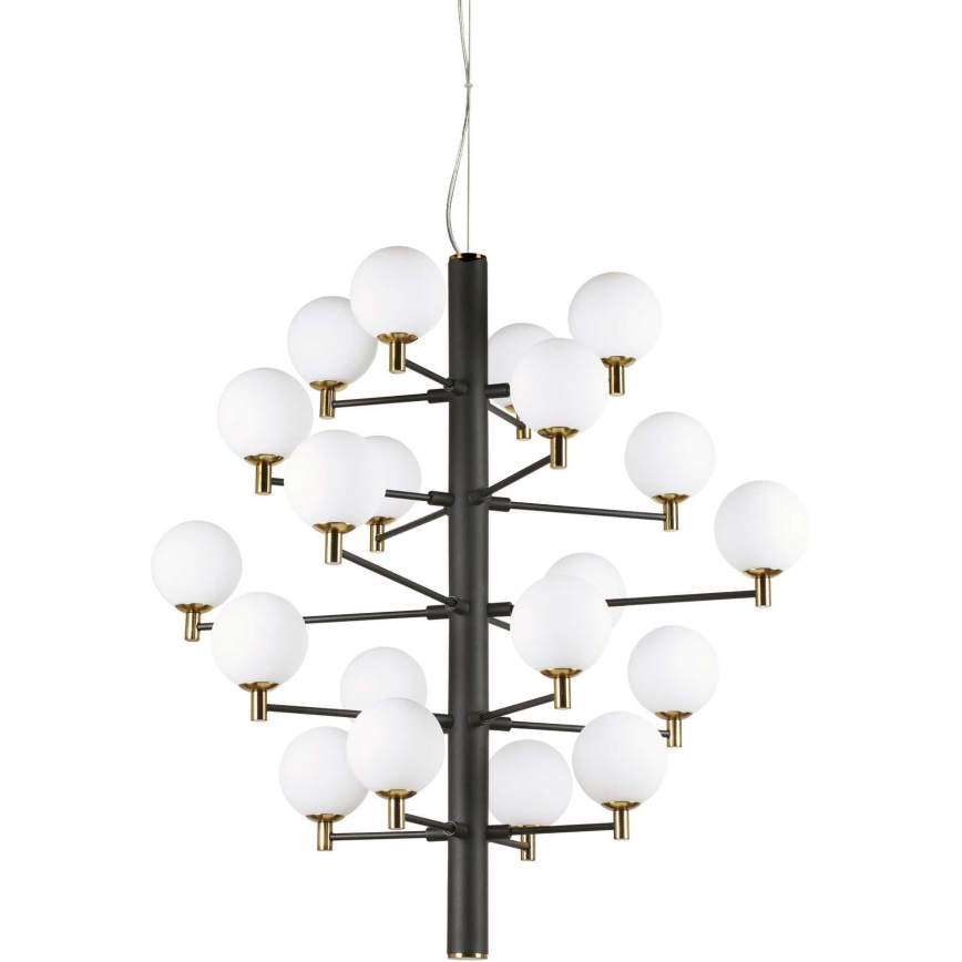 Ideal Lux - LED Пендел COPERNICO 20xG9/3W/230V Ø 86 см черен