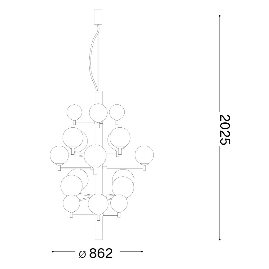 Ideal Lux - LED Пендел COPERNICO 20xG9/3W/230V Ø 86 см черен