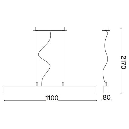 Ideal Lux - LED Пендел CRAFT LED/32W/230V CRI 90 бук
