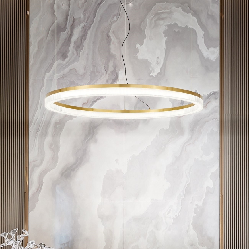 Ideal Lux - LED Пендел CROWN LED/30W/230V 3000K Ø 60 см CRI 90 месинг