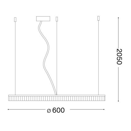 Ideal Lux - LED Пендел CROWN LED/30W/230V 3000K Ø 60 см CRI 90 месинг