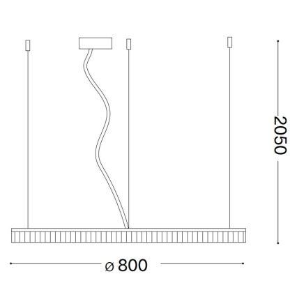 Ideal Lux - LED Пендел CROWN LED/42W/230V 3000K Ø 80 см CRI 90 месинг