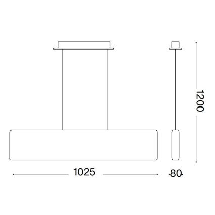 Ideal Lux - LED Пендел DESK LED/32W/230V 102,5 см CRI 90 бял