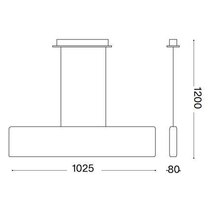 Ideal Lux - LED Пендел DESK LED/32W/230V 102,5 см CRI 90 черен