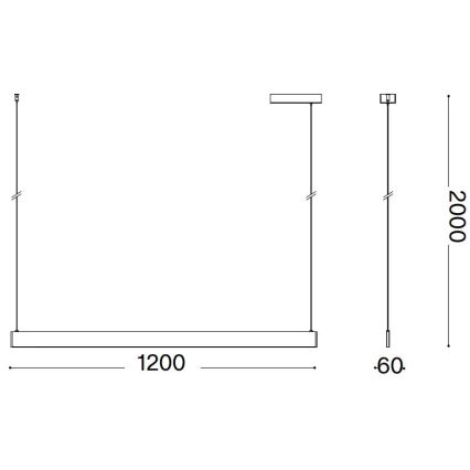 Ideal Lux - LED Пендел DESK LED/36W/230V 120 см CRI 90 бял