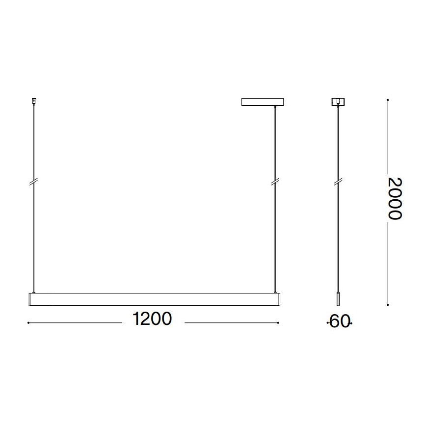 Ideal Lux - LED Пендел DESK LED/36W/230V 120 см CRI 90 бял