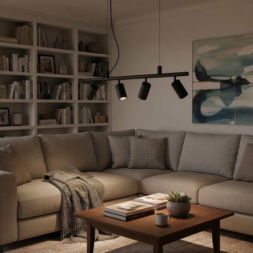 Ideal Lux - LED Пендел DYNAMITE 4xGU10/7W/230V CRI 90 черен