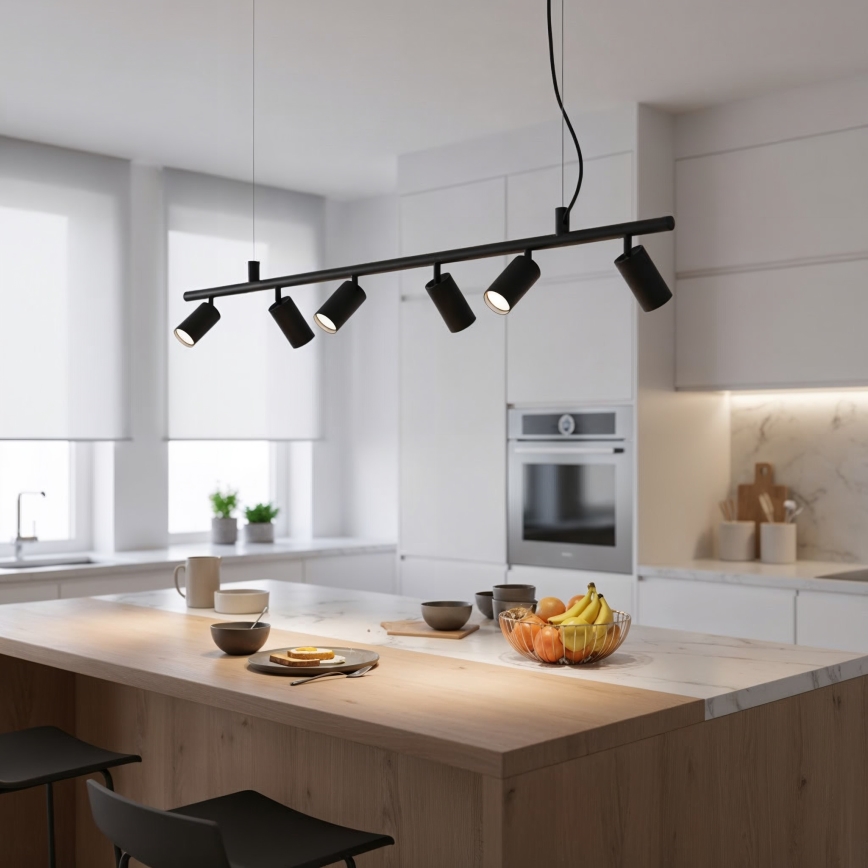 Ideal Lux - LED Пендел DYNAMITE 6xGU10/7W/230V CRI 90 черен