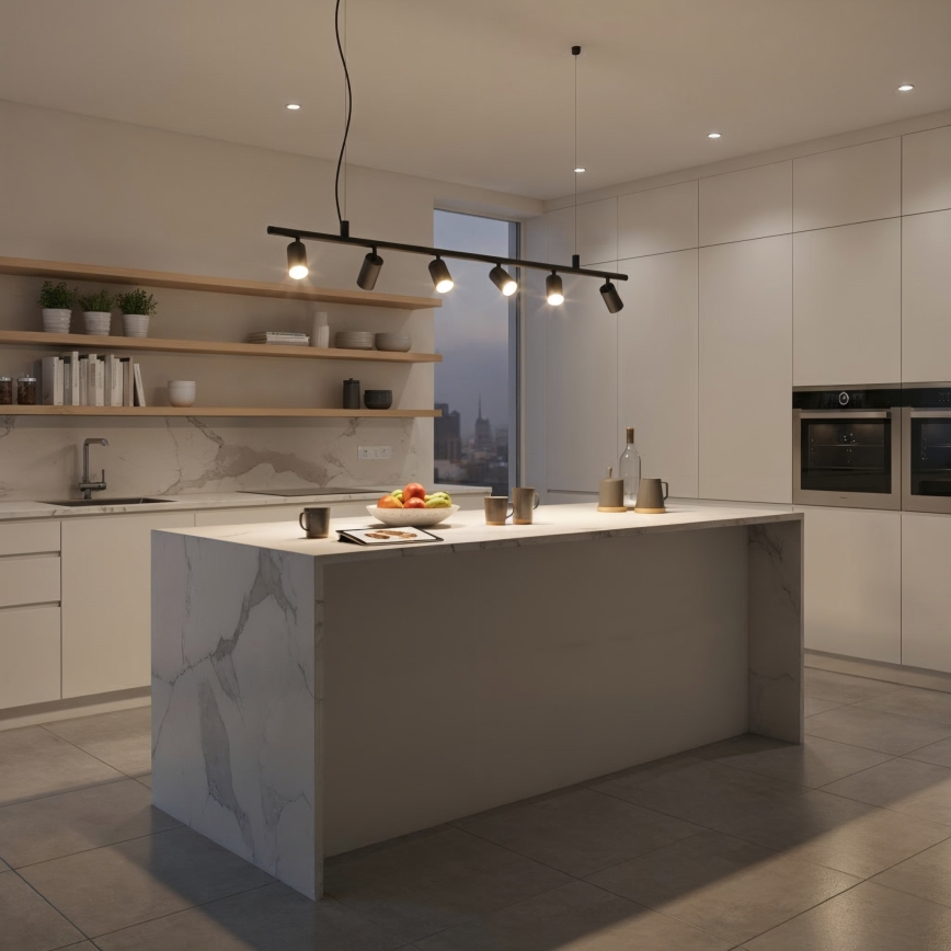 Ideal Lux - LED Пендел DYNAMITE 6xGU10/7W/230V CRI 90 черен