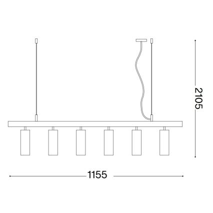 Ideal Lux - LED Пендел DYNAMITE 6xGU10/7W/230V CRI 90 бял