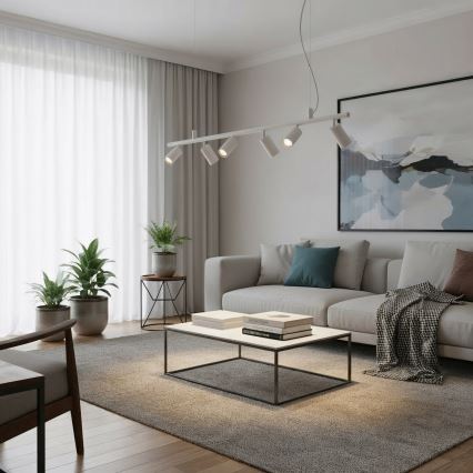 Ideal Lux - LED Пендел DYNAMITE 6xGU10/7W/230V CRI 90 бял