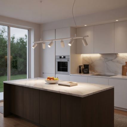 Ideal Lux - LED Пендел DYNAMITE 6xGU10/7W/230V CRI 90 бял