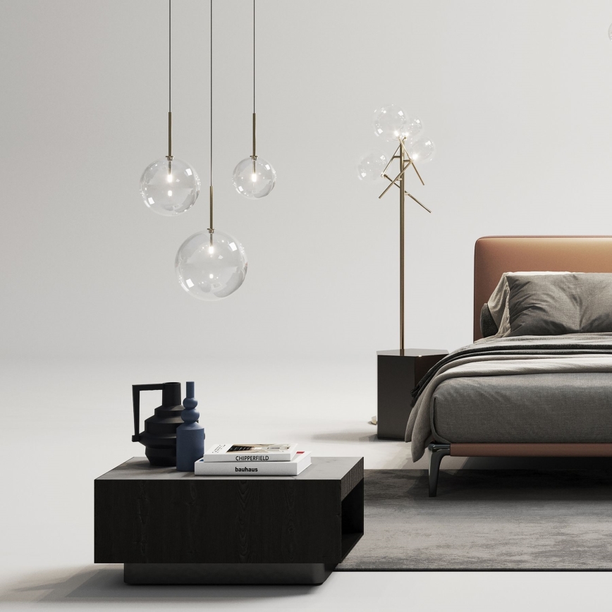 Ideal Lux - LED Пендел EQUINOXE 1xG4/2W/230V Ø 15 см месинг/прозрачен
