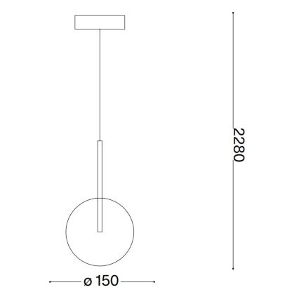 Ideal Lux - LED Пендел EQUINOXE 1xG4/2W/230V Ø 15 см месинг/прозрачен