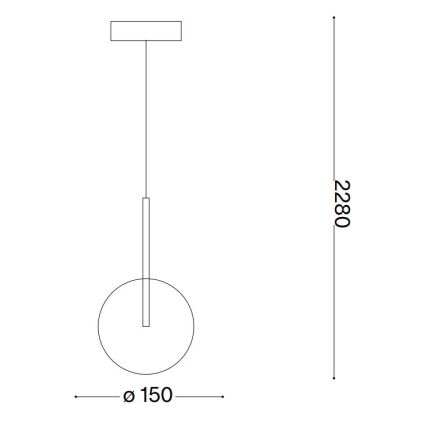 Ideal Lux - LED Пендел EQUINOXE 1xG4/2W/230V Ø 15 см месинг/прозрачен