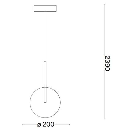 Ideal Lux - LED Пендел EQUINOXE 1xG4/2W/230V Ø 20 см месинг/прозрачен