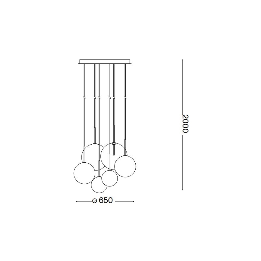Ideal Lux - LED Пендел EQUINOXE 6xG4/2W/230V Ø 65 см лъскав хром/опушен