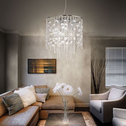 Ideal Lux - LED Кристален пендел EVASIONE 10xG9/3W/230V Ø 51 см лъскав хром