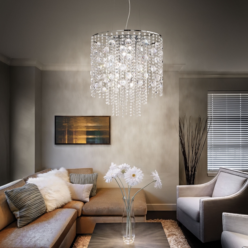 Ideal Lux - LED Кристален пендел EVASIONE 10xG9/3W/230V Ø 51 см лъскав хром