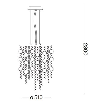 Ideal Lux - LED Кристален пендел EVASIONE 10xG9/3W/230V Ø 51 см лъскав хром