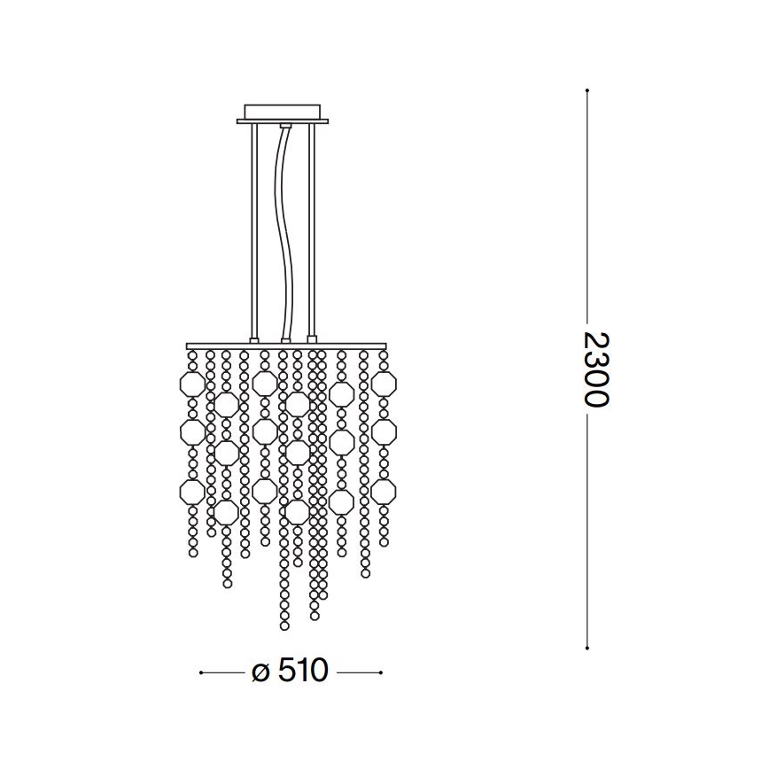 Ideal Lux - LED Кристален пендел EVASIONE 10xG9/3W/230V Ø 51 см лъскав хром