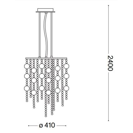 Ideal Lux - LED Кристален пендел EVASIONE 8xG9/3W/230V Ø 41 см лъскав хром