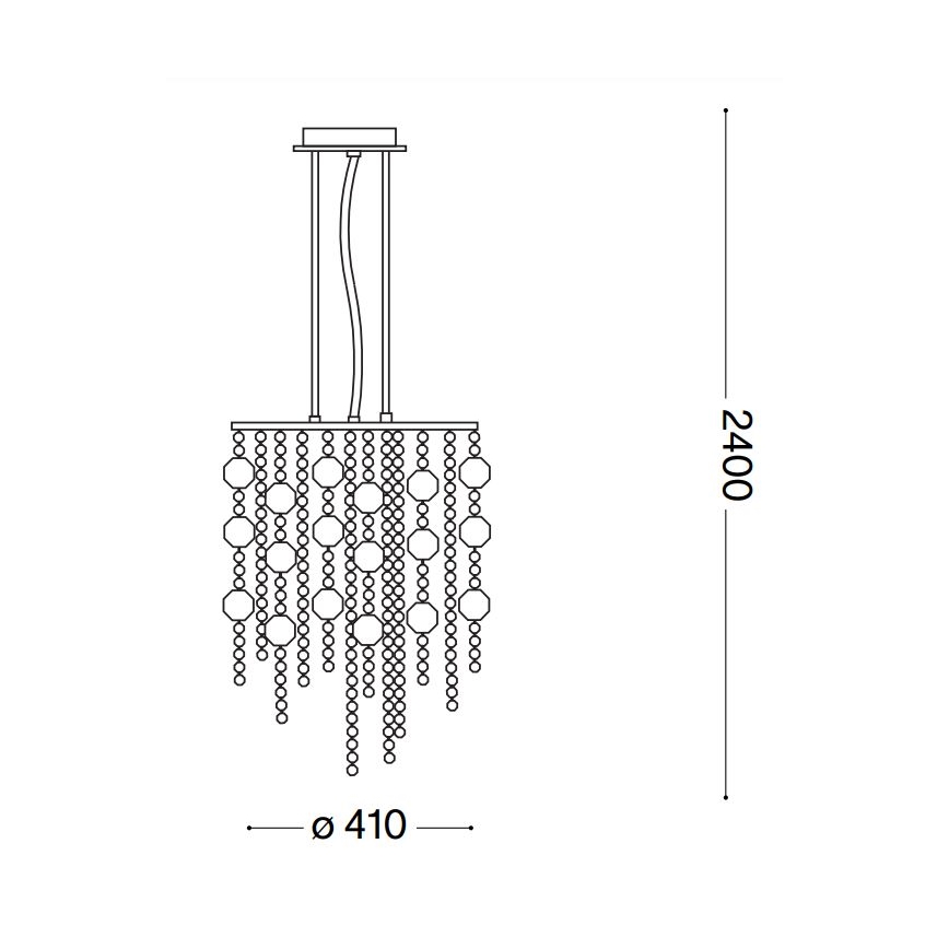 Ideal Lux - LED Кристален пендел EVASIONE 8xG9/3W/230V Ø 41 см лъскав хром
