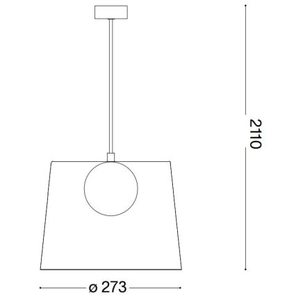 Ideal Lux - LED Пендел FADE 1xG9/3W/230V Ø 27,3 см меден/опушен